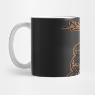 Brown Distressed 80s Retro Forestry Gadsden Snake Mug